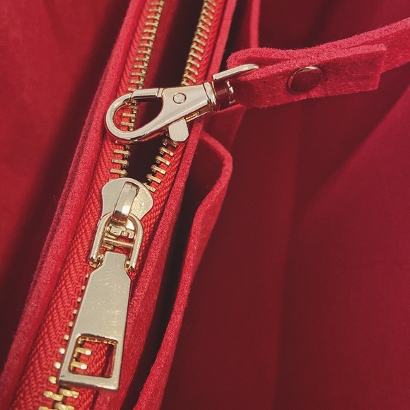 Beautiful bag insert organizer red felt for Neverfull mm GM speedy tote purse - Picture 3 of 3